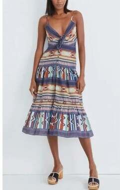 Veronica beard midi tired abilene printed dress